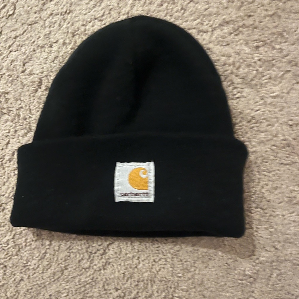 Carhartt Black Knit Hat with Logo
